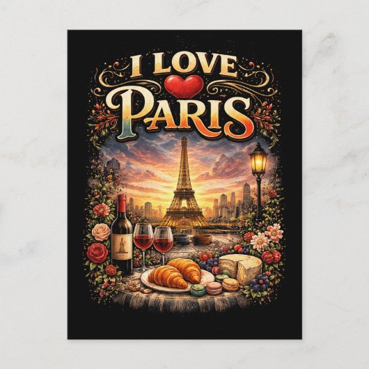 I Love Paris Briefkaart (Voorkant)