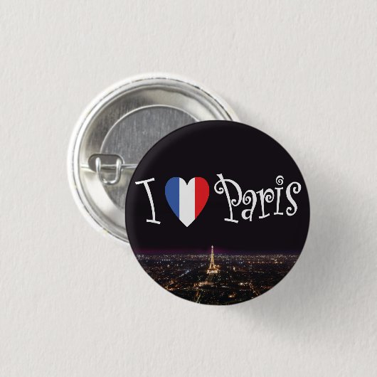 I Love Paris Button (Voorkant /achterkant)