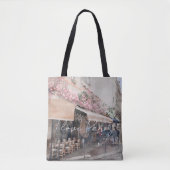 I Love Paris Cafe Street Scene Tote Bag (Voorkant)