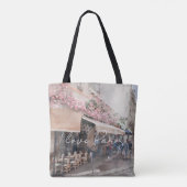 I Love Paris Cafe Street Scene Tote Bag (Achterkant)