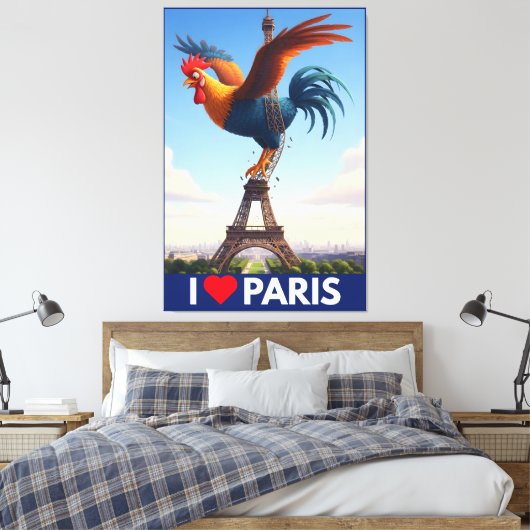 I Love Paris Canvas Afdruk (Insitu (Slaapkamer))