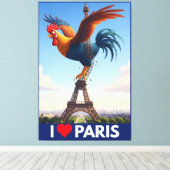 I Love Paris Canvas Afdruk (Insitu (Houten vloer))