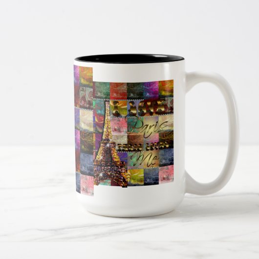 I Love Paris - Coffee-, Tea Mok, Cup Tweekleurige Koffiemok (Rechts)