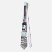 I Love Paris - Eiffel Tower and Bouquet Flowers Stropdas (Voorkant)