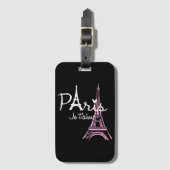 I Love Paris Eiffel Tower France Bagagelabel (Voorkant (verticaal))