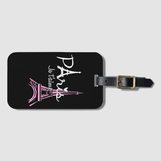 I Love Paris Eiffel Tower France Bagagelabel (Voorkant (horizontaal))