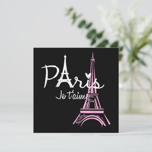 I Love Paris Eiffel Tower France Bedankkaart (Staand voorkant)