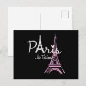 I Love Paris Eiffel Tower France Briefkaart (Voorkant / Achterkant)