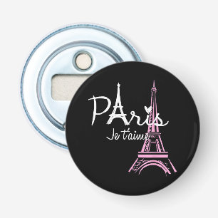 I Love Paris Eiffel Tower France Button Flesopener