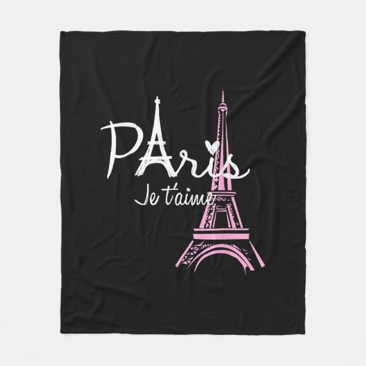 I Love Paris Eiffel Tower France Fleece Deken (Voorkant)