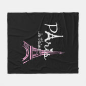 I Love Paris Eiffel Tower France Fleece Deken (Voorkant (Horizontaal))