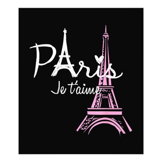 I Love Paris Eiffel Tower France Foto Afdruk (Voorkant)