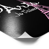 I Love Paris Eiffel Tower France Foto Afdruk (Hoek)