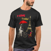 I Love Paris Eiffel Tower France  French Souvenir T-shirt (Voorkant)