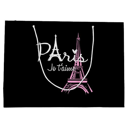 I Love Paris Eiffel Tower France Groot Cadeauzakje (Achterkant)