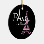 I Love Paris Eiffel Tower France Keramisch Ornament (Rechts)