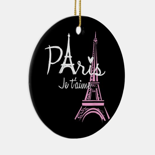 I Love Paris Eiffel Tower France Keramisch Ornament (Rechts)