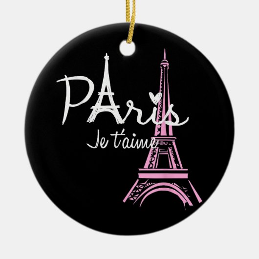 I Love Paris Eiffel Tower France Keramisch Ornament (Voorkant)