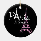 I Love Paris Eiffel Tower France Keramisch Ornament (Achterkant)