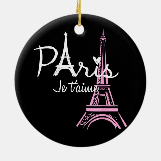 I Love Paris Eiffel Tower France Keramisch Ornament (Achterkant)