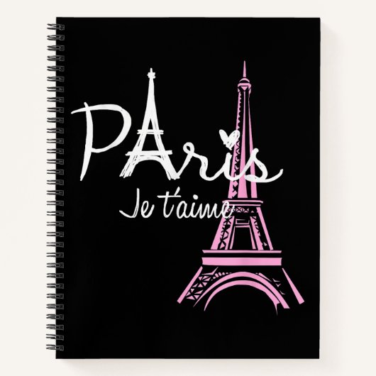 I Love Paris Eiffel Tower France Notitieboek (Voorkant)