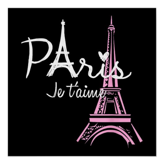 I Love Paris Eiffel Tower France Perfect Poster (Voorkant)