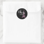 I Love Paris Eiffel Tower France Ronde Sticker (Tas)