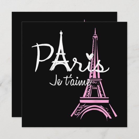 I Love Paris Eiffel Tower France Save The Date (Voorkant / Achterkant)