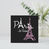I Love Paris Eiffel Tower France Save The Date (Staand voorkant)