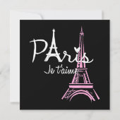 I Love Paris Eiffel Tower France Save The Date (Achterkant)