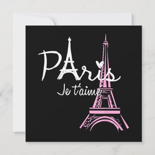 I Love Paris Eiffel Tower France Save The Date (Achterkant)