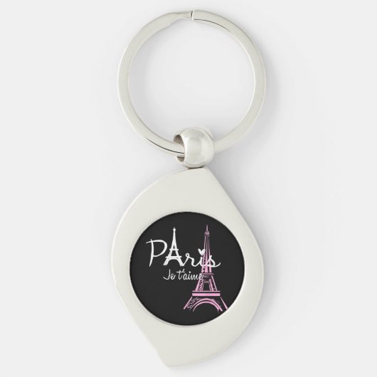 I Love Paris Eiffel Tower France Sleutelhanger (Voorkant)