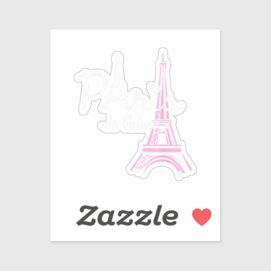 I Love Paris Eiffel Tower France Sticker (Vel)