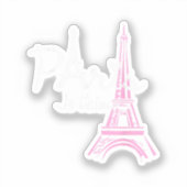 I Love Paris Eiffel Tower France Sticker (Voorkant)