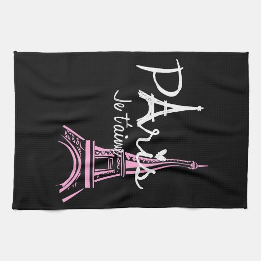 I Love Paris Eiffel Tower France Theedoek (Horizontaal)