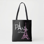 I Love Paris Eiffel Tower France Tote Bag (Voorkant)