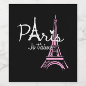I Love Paris Eiffel Tower France Wijn Etiket (Enkel label)