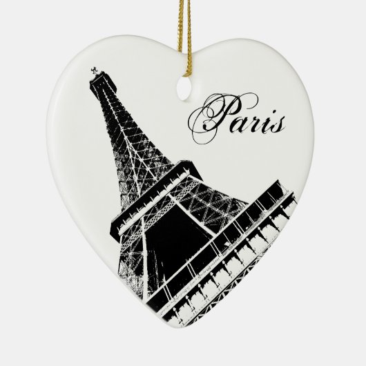 I Love Paris Eiffel Tower Keramisch Ornament (Rechts)