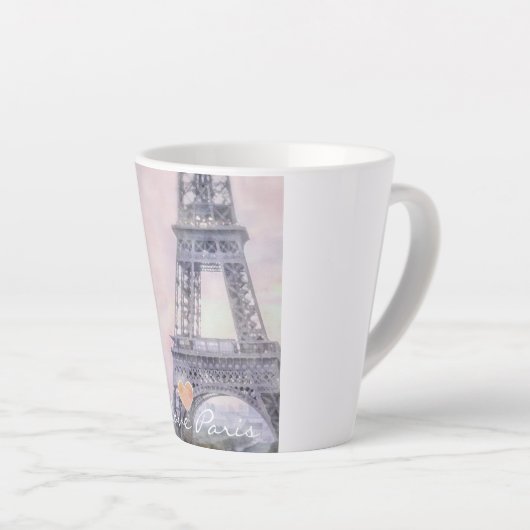 I Love Paris Eiffel Tower Latte Mok (Rechterhoek)