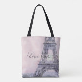 I Love Paris Eiffel Tower Tote Bag (Achterkant)
