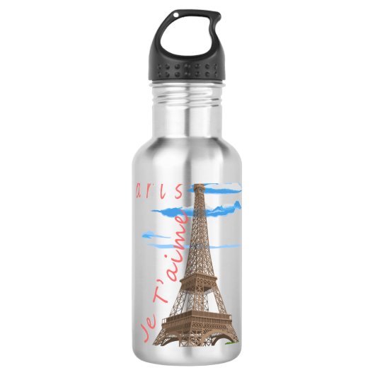 I Love Paris Eiffel Tower Waterfles (Voorkant)