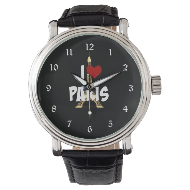 "I Love Paris," Eiffeltoren Horloge (Voorkant)