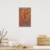 I Love Paris Grey Border Poster small (Keuken)