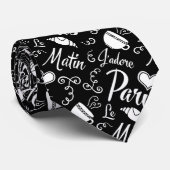 I Love Paris in Morning Coffee and Croissant Stropdas (Opgerold)