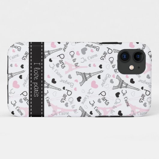 I Love Paris iPhone 5 Phone Case (Achterkant (horizontaal))