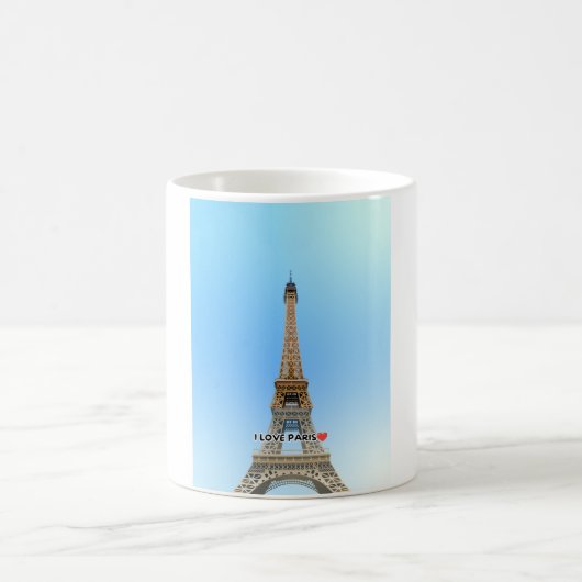 I Love Paris Mug – Eiffel Tower Illustration Coffe Koffiemok (Center)