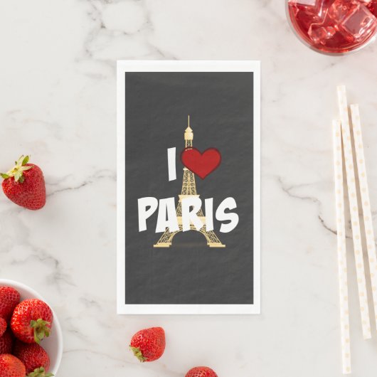I Love Paris Paper Guest Towels Servet (Insitu)