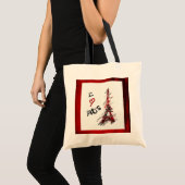 I Love Paris (Red & Black Lijst) Tote Bag (Voorkant (product))