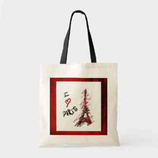 I Love Paris (Red & Black Lijst) Tote Bag