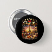 I Love Paris Ronde Button 5,7 Cm (Voorkant /achterkant)